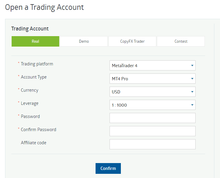 roboforex account types